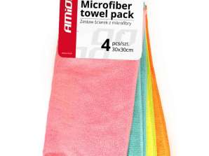 Sett med mikrofiberkluter for bil 4 stk 30x30 cm cwash 02 amio 01046