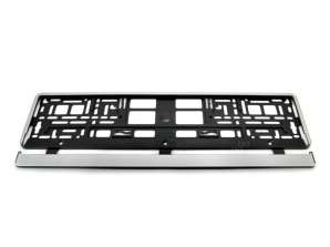 Silver Flexible License Plate Frame amio 01163