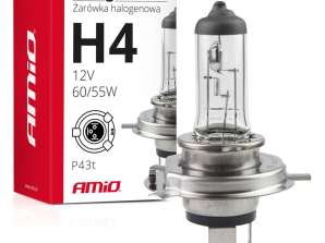Галогенна лампа H4 12V 60/55W з УФ-фільтром e8 amio 01268