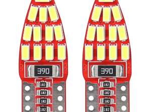 LED izzók canbus 24smd 3014 t10e w5w oldalsó fehér 12v amio 01285