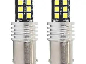 LED-pærer canbus 2835 15smd 1156 ba15s p21w r10w r5w hvit 12v 24v amio 01293
