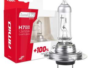 Halogenpærer h7 12v 55w lumitec silver 100 duo amio 01403