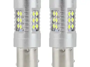 LED-pærer canbus 3030 24smd 1157 bay15d p21/5w hvit 12v 24v amio 01438