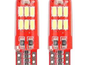 LED izzók canbus 15smd 4014 t10e w5w silca white 12v amio 01443