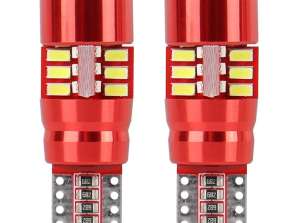 LED izzók canbus 27smd 3014 t10e w5w fehér 12v 24v amio 01446