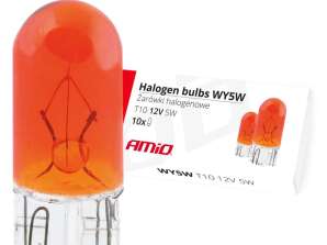 Halogén izzók WY5W T10 5W W2.1x9.5d borostyán 12V 10 db amio 01481