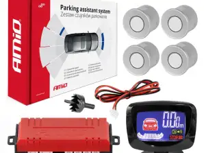Kit de capteurs de stationnement - 4 capteurs argentés avec graphique LED amio 01561