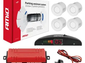 Parksensoren Set Rückwärts LED 4 Sensoren Weiß amio 01566