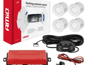 Parksensoren Rückfahrsatz Buzzer 4 weiße Sensoren amio 01568