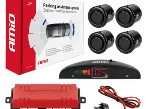 Zestaw czujników parkowania cofania led 4 sensory czarne gold 18 mm amio 01577