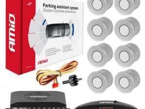 Kit de capteurs de stationnement avec LED, 8 capteurs, argent, amio 01598