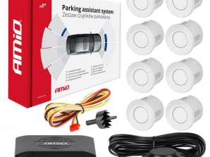 Kit de capteurs de stationnement arrière avec buzzer 8 capteurs blancs amio 01599