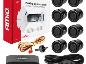 Kit de capteurs de stationnement arrière avec buzzer 8 capteurs noir
