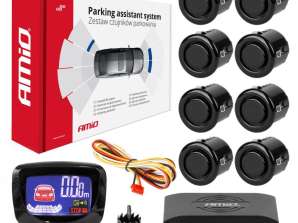 Kit de capteurs de stationnement avec graphique LED 8 capteurs noir or 18 mm amio 01605