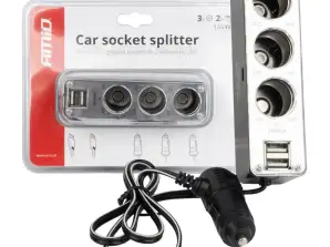 Divisore accendisigari SOC3 3 1 USB Amio 01706