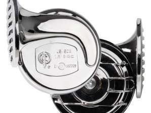 Klaxon chromé 12V 2 pièces chr 01 amio 01715