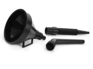 Universal Black Flexible Funnel with Strainer 3-Piece for Fuel, Liquid, Water 13 cm amio 02006