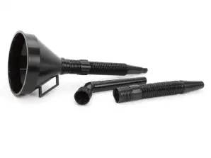 Flexible Black Universal Funnel with Strainer 4 Piece for Liquids Fuel Water 13 cm amio 02007