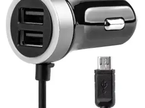 Cargador de coche pch pro 01 microusb 2x usb 2.4a 12v 24v amio 02056