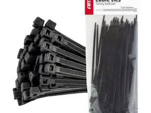 Μαύρες συνδετικές ταινίες καλωδίων 3 6x150mm 100 τεμ. amio 02153