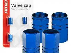 Aluminiumsventilkapsler blå 4 stk amio 02239