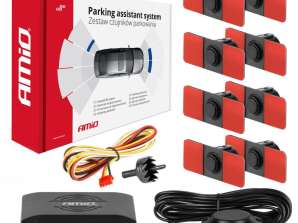 Kit de capteurs de proximité pour marche arrière avec 8 capteurs noirs internes 16,5 mm amio 02254