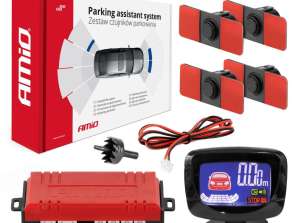 Parksensoren-Set, Rückfahr-Sensoren, LED-Graf, 4 schwarze Innen-Sensoren, 16,5 mm, amio 02257
