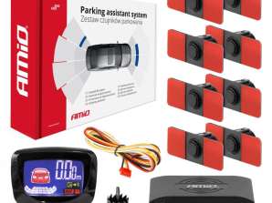 Parksensoren-Set Rückfahrsensoren LED-Graf 8 Sensoren schwarz innen 16,5 mm Amio 02258