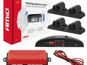 Zestaw czujników parkowania cofania led 4 sensory czarne 19 mm truck bus amio 02279