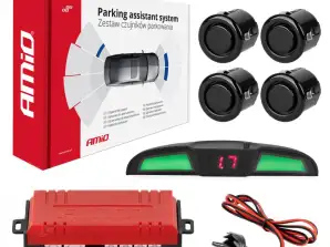 Kit de capteurs de stationnement de marche arrière LED COB 4 noirs 