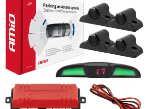 Zestaw czujników parkowania cofania led cob 4 sensory czarne 19 mm truck bus amio 02286