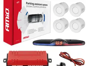 Parking Sensor Set Reverse Sensors Max LED 4 Sensors White amio 02289