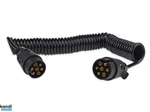 Spiralkabel mit Steckern 7 Pin 12V 6 m amio 02390