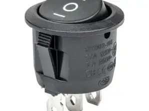 Interrupteur rond noir 12/230v bu03 amio 02463