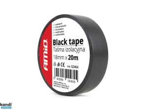 Schwarze PVC-Isolierband 18mm x 20m amio 02464