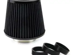 Kjegleformet universell luftfilter svart 3 adaptere amio 02546