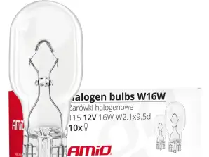 Halogenlampen W16W T15 16W W2.1x9.5D 12V 10 Stück E4 Amio 02549