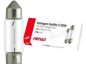 Halogenlampen c10w festoon 41mm 12v 10 Stück amio 02557