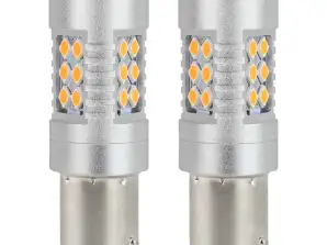 LED-Glühbirnen Canbus BAU15S PY21W Orange Amber 12V 24V AMIO 02580