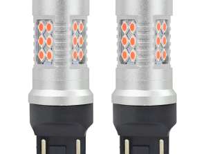 LED-Birnen Canbus 24smd T20 WR21/5W rot rot 12V 24V Amio 02581