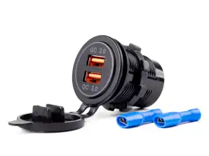 Wasserdichte Ladegerät mit 2x USB-Anschlüssen 12V 24V Mod 05 amio 02855