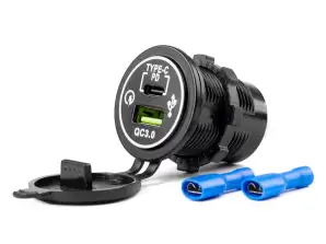 Wasserdichte Ladegerät mit USB und USB C 12V 24V mod 08 amio 02858