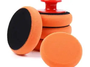 Juego de esponjas para encerado y pulido con mango 125 mm 5 uds. amio 02903
