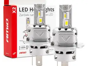 LED Automobillampen Serie X2 H4/H19 6500K Canbus AMiO 02972