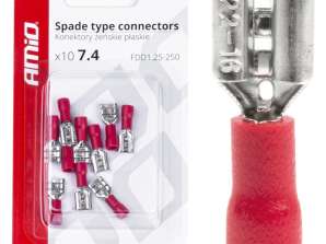 Isolierte flache weibliche Steckverbinder 7.4mm 0.5 1.5mm2 10A 10 Stk. Amio 03062