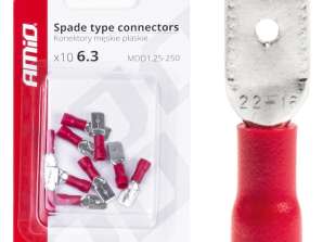 Isolierte flache männliche Steckverbinder 6.3mm 0.5 1.5mm2 10a 10 stk. amio 03066