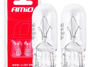 Ampoules halogènes t10 w5w w2.1x9.5d 12v 2 pièces blister amio 03346
