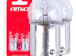 Ampoules halogènes R10W BA15S 12V 2 pièces blister Amio 03350