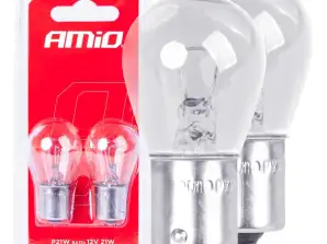 Ampoules halogènes P21W BA15s 12V 2pcs. blister Amio 03351