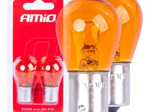 Halogenlampen PY21W BA15s 12V orange 2Stk. Blister Amio 04354/03352